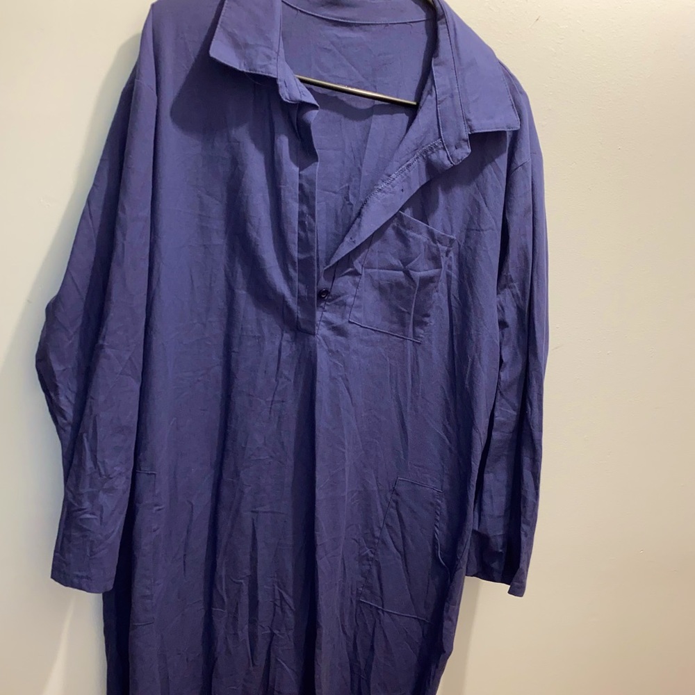 Navy midi shirt dress